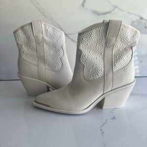 Dolce Vita Nashe Booties Off-White Pearl New‎ Unworn Sz 8.5
